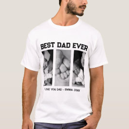 Camiseta Trendy Custom Best Dad Ever Photo Baby Name &Year
