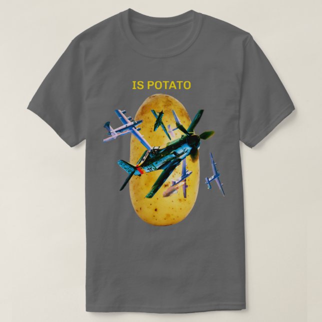 Camiseta Trendy é Batata com avião militar (Frente do Design)