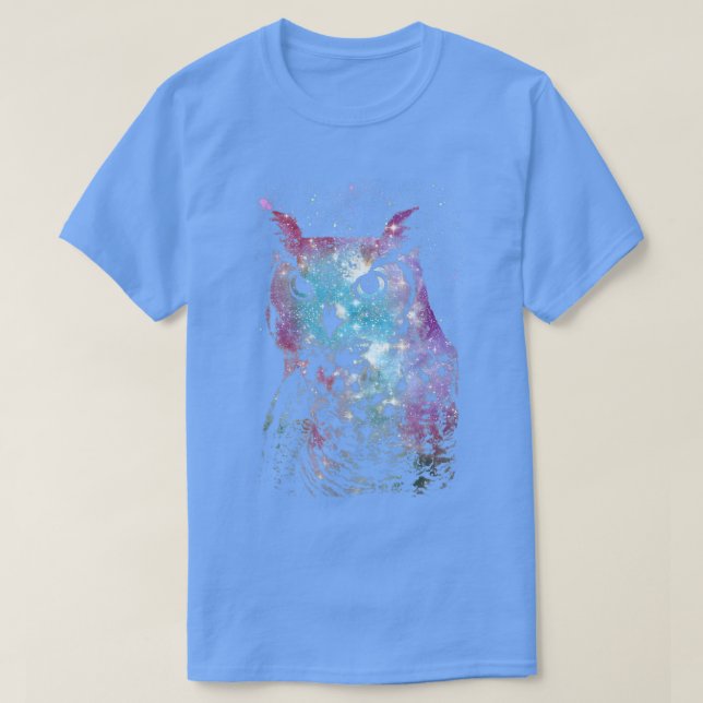 Camiseta Trendy Galactic Night Sky Owl Face  (Frente do Design)