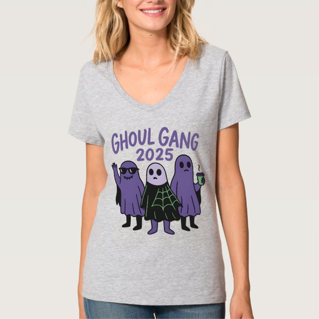 Camiseta Trendy Ghoul Gang Café Squad Halloween 2025 (Frente)