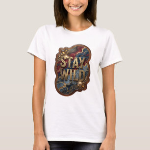 Camiseta Trendy Gold STAY WILD Statement