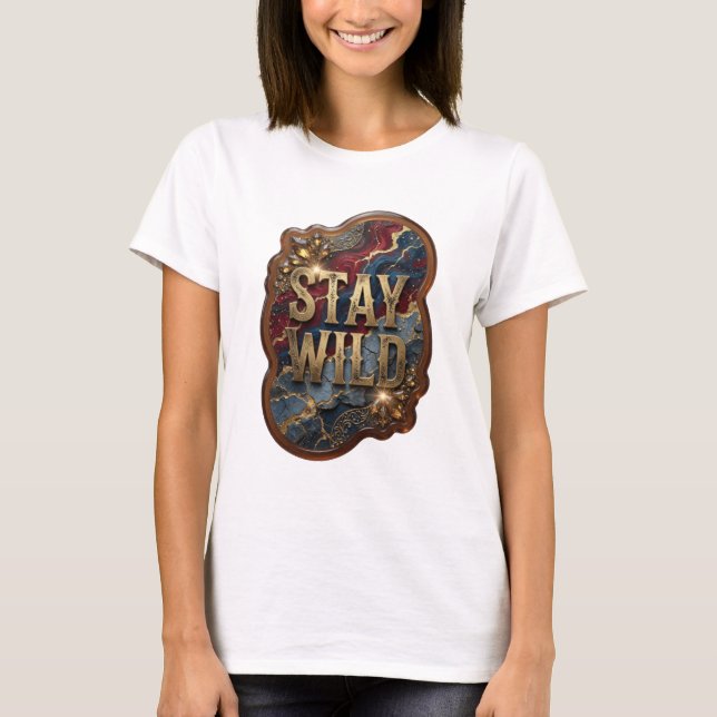 Camiseta Trendy Gold STAY WILD Statement (Frente)