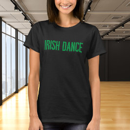 Camiseta Trendy Irish Dance Typografia em Verde