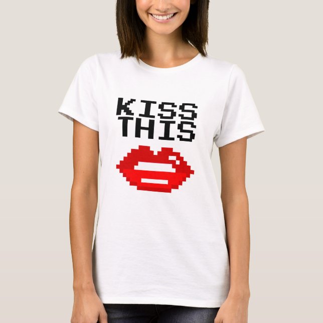 Camiseta Trendy Kiss This Red Lips t shirt for women (Frente)