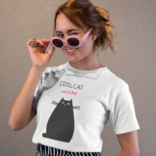 Camiseta Trendy Legal Cat E Toda Essa Ilustração Simples (Criador carregado)