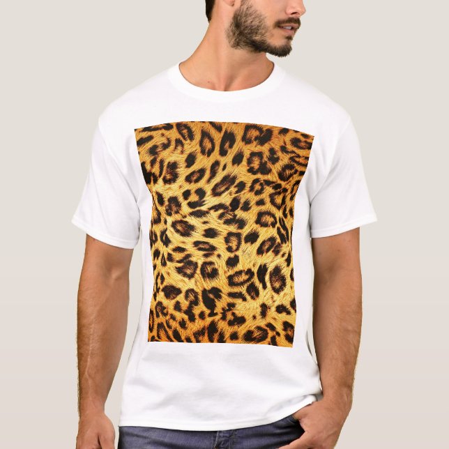 Camiseta Trendy Leopard: Padrão de Design da pele. (Frente)