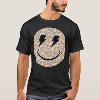 Camiseta Trendy Leopard Smiley face Lightning Bolt