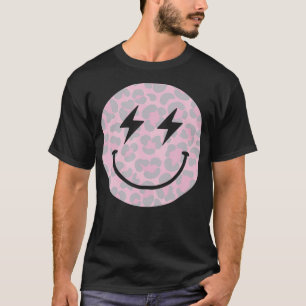 Camiseta Trendy Leopard Smiley face Lightning Bolt