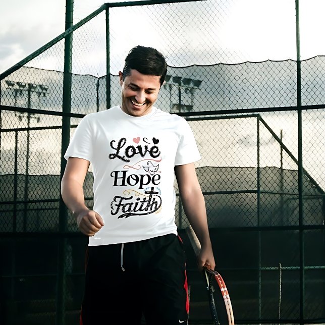 Camiseta Trendy Love Hope Faith (Criador carregado)