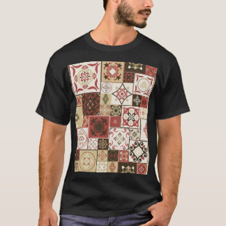 Camiseta Trendy Marsala - Padrão do Azulejo marroquino