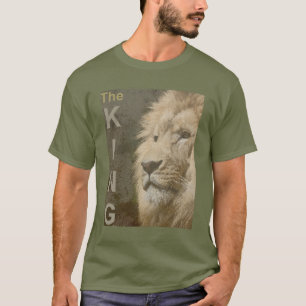 Camiseta Trendy Modern Elegant Lion Men Fatiga Verde