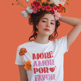 Camiseta Trendy More Amor Por Favor, Vermelho e Rosa Simple