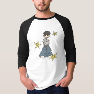 Camiseta Trendy Personagem de desenho animado com uma rua L