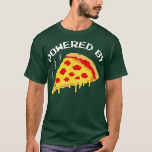Camiseta Trendy Powered By Pizza Pixel Gaming Humor 3357568