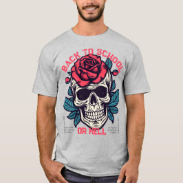 Camiseta Trendy retro skull with floral Life is too short