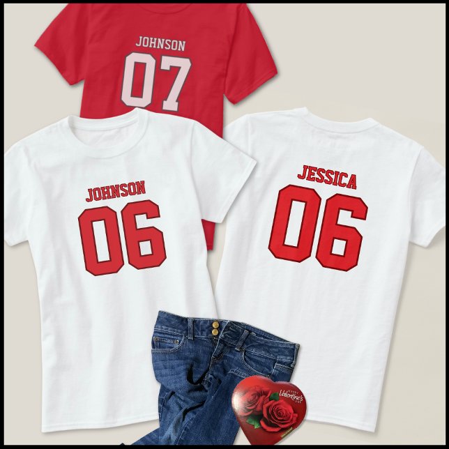 Camiseta Trendy Six Seven Meme Red Valentine Jersey Design (Criador carregado)