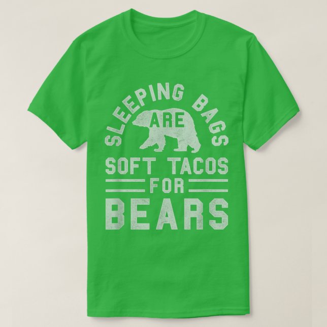 Camiseta Trendy Sleeping Bag Soft Tacos Bear Poster (Frente do Design)