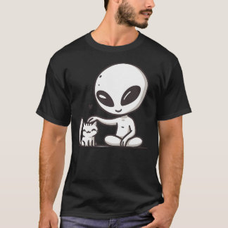 Camiseta Trendy Ufo Shirt Retro Alienígena Amigos Gráfico T