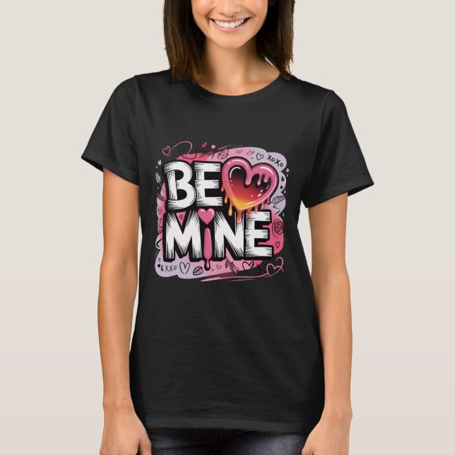 Camiseta Trendy Valentine's Day Shirt Be Mine Streetwear Ae (Frente)