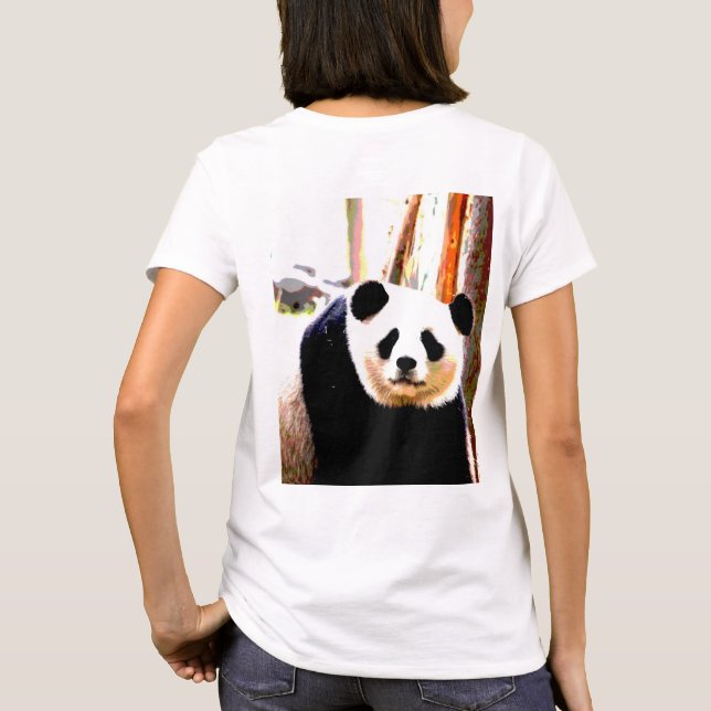 Camiseta Trendy Women's, Impressão de Panda Bear Trendy (Verso)