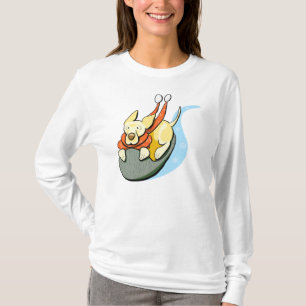Camiseta Trenó amarelo da neve do laboratório moderno