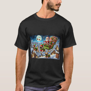 Camiseta "Trenó de Natal a Pug"