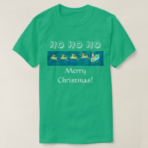 Camiseta Trenó do Papai Noel no Verde