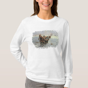 Camiseta Trenós em uma paisagem do inverno