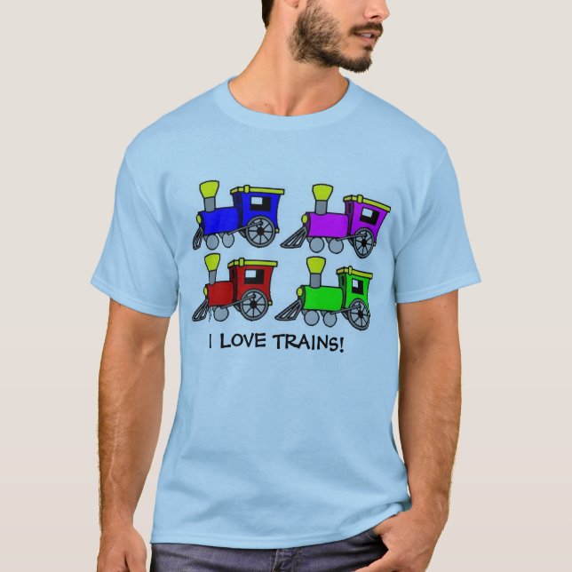 Camiseta trens, EU AMO TRENS! (Frente)
