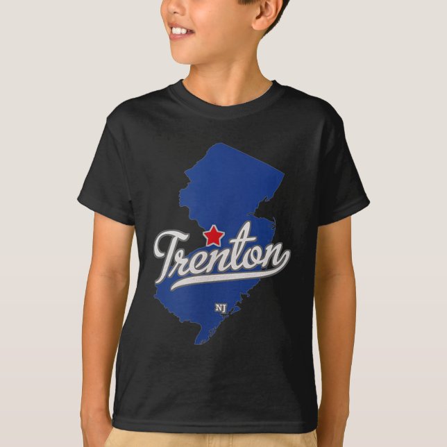 Camiseta Trenton New Jersey Nj Map  (Frente)