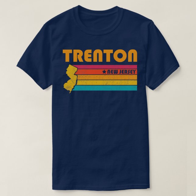 Camiseta Trenton New Jersey Vintage angustiou Souvenir (Frente do Design)