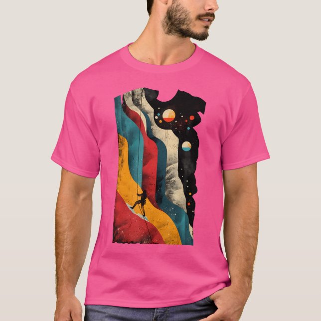 Camiseta Trepadeira Artística, Homens E Mulheres Escalam (Frente)