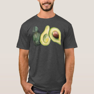Camiseta Três abacates em aquarela