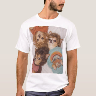 Camiseta Três Amigos Chihuahua com Grande Cabelo dos Anos 8