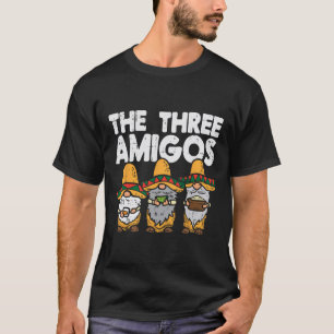 Camiseta Três Amigos Gnomos Mexicanos Cute Cinco De Mayo Fi