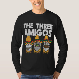Camiseta Três Amigos Gnomos Mexicanos Cute Cinco De Mayo Fi