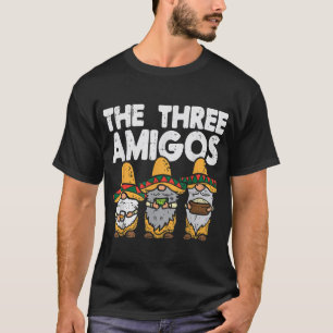 Camiseta Três Amigos Gnomos Mexicanos Cute Cinco De Mayo Fi