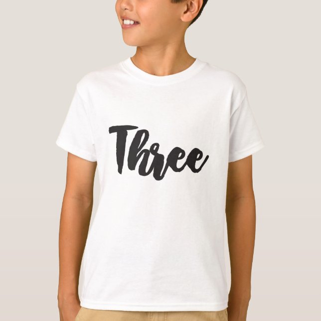 Camiseta Três anos e aniversário de 3 anos (Frente)