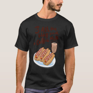 Camiseta Três Ao Longo E Um Café Café Leite Quente Wei