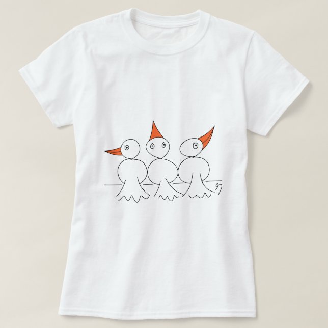 Camiseta Três aves no arame (Frente do Design)