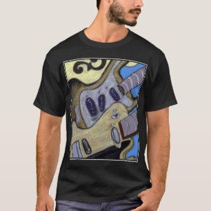 Camiseta Três azuis da rocha do jazz das guitarra