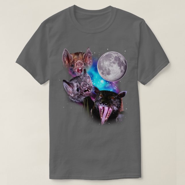 Camiseta Três Bats Howl na Lua (Frente do Design)