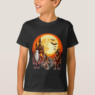 Camiseta Três Bigfoots Horror Boo Ghost Witch Mu