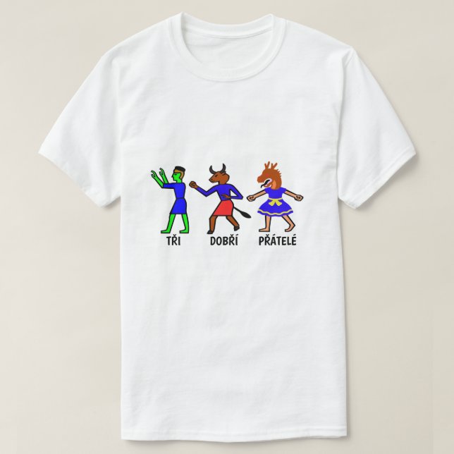 Camiseta três bons amigos em checo (Frente do Design)