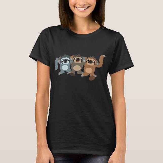 Camiseta Três Bons Sloths Mulheres T-Shirt (Frente)