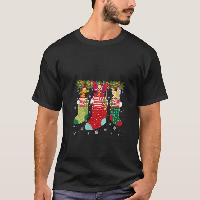 Camiseta Três borboletas nas Meias Engraçada Sueco de Natal (Frente)