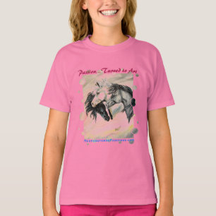 Camiseta Três borda cinzenta dos cavalos w/dot