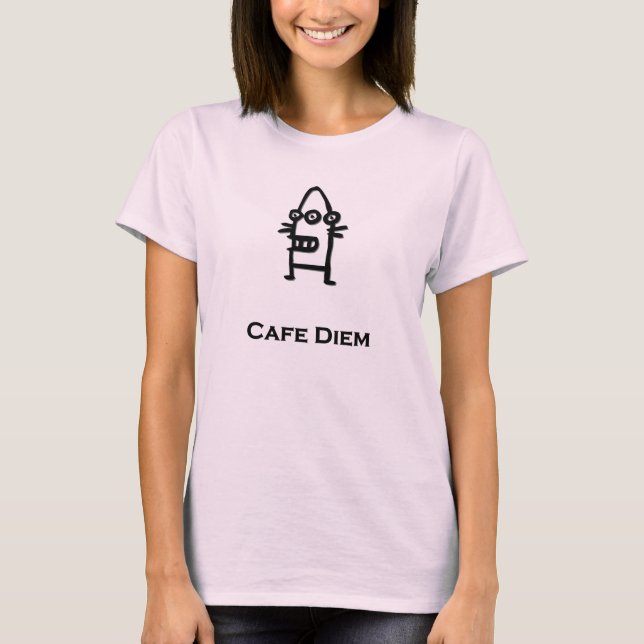 Camiseta Três Bot Café de Olho preto Diem (Frente)