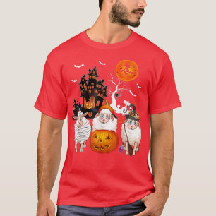 Camiseta Três Bruxas Assustadoras Do Halloween Com Pumpk