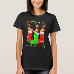 Camiseta Três Cachorros-Boxas Nas Meias De Natal Que Corres